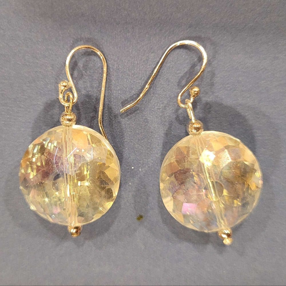 Clear iridescent drop earrings
